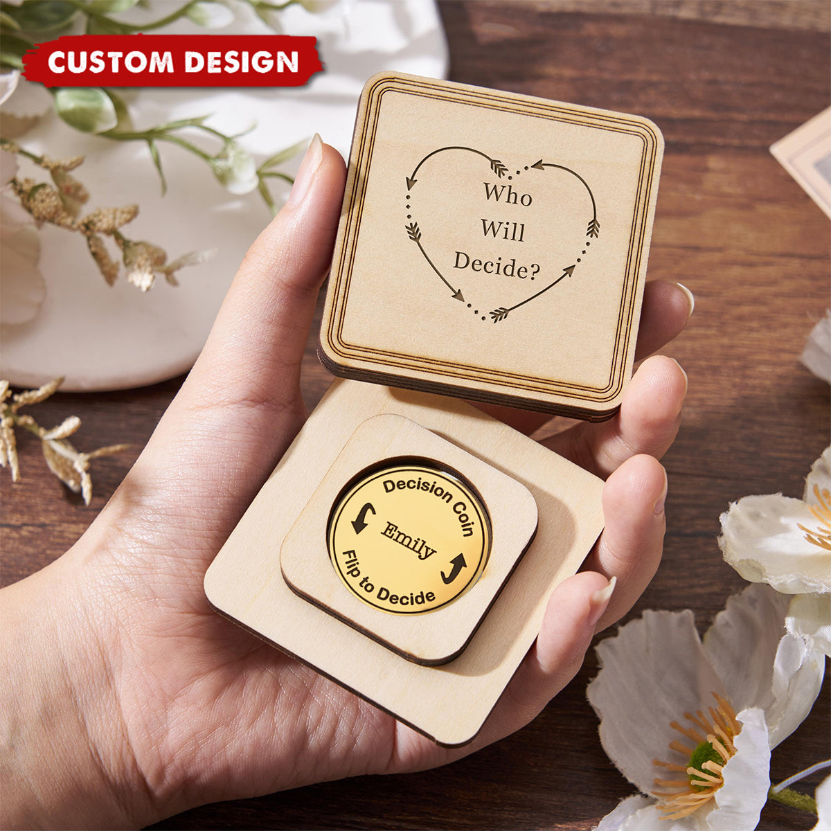 Personalized Decision Coin – Custom Name Flip Coin Gift