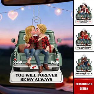 Couple Kissing On The Truck  Car Ornament - Valentine's Day Gift For Couple