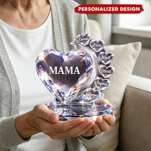 Personalized Mama Heart Plaque - Custom Kids Names Mother’s Day Gift