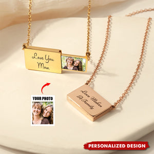 Personalized Hidden Drawer Picture Locket Necklace - Perfect Gift For Mom