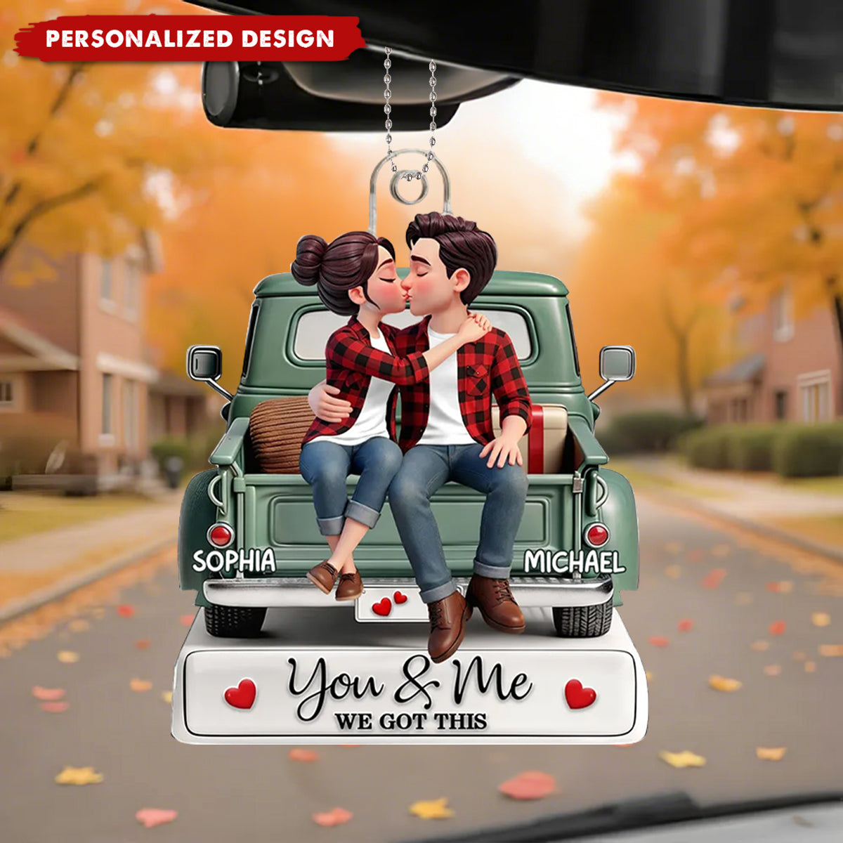 Couple Kissing On The Truck  Car Ornament - Valentine's Day Gift For Couple
