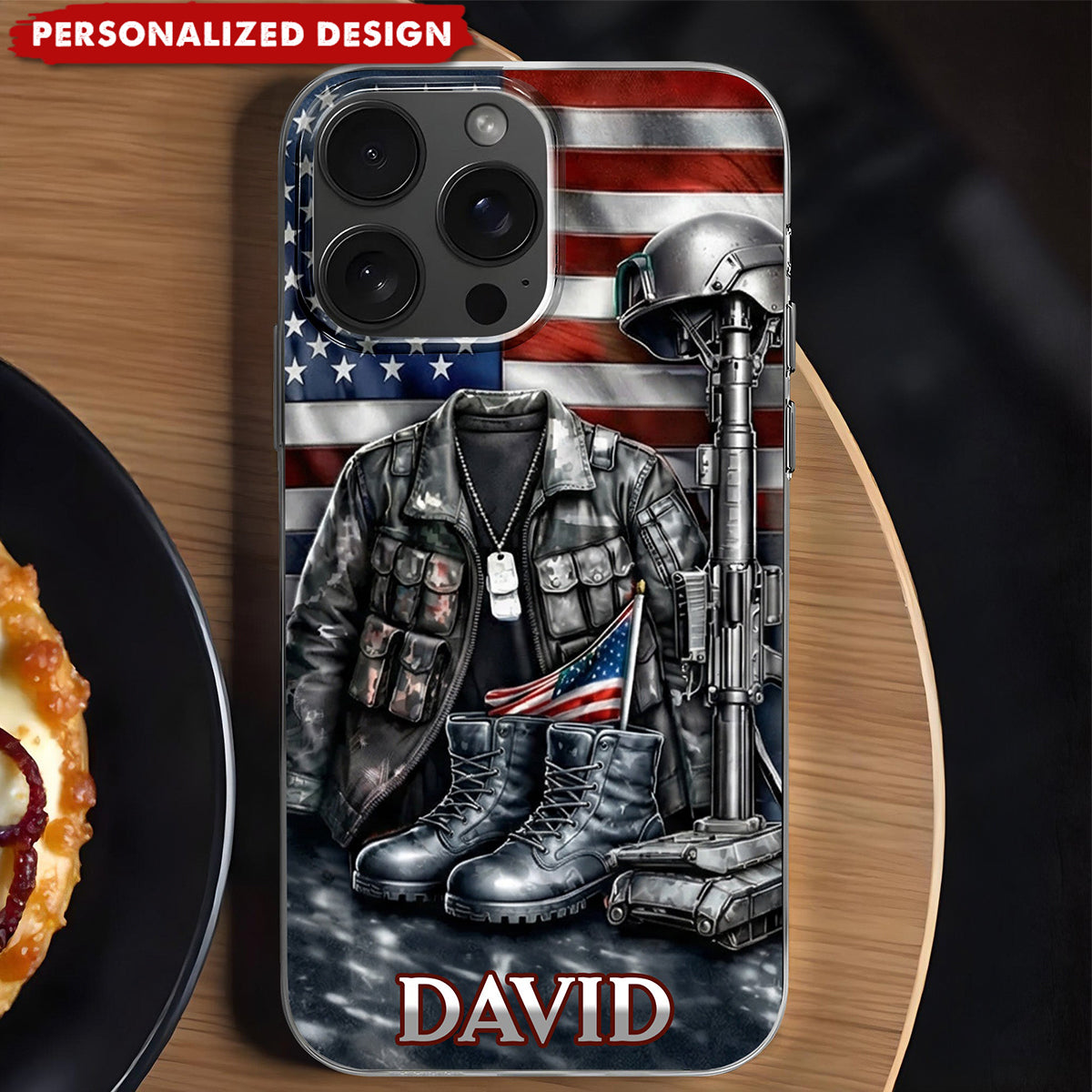 Custom Name Military Phone Case – Memorial Gift for Veterans & Families
