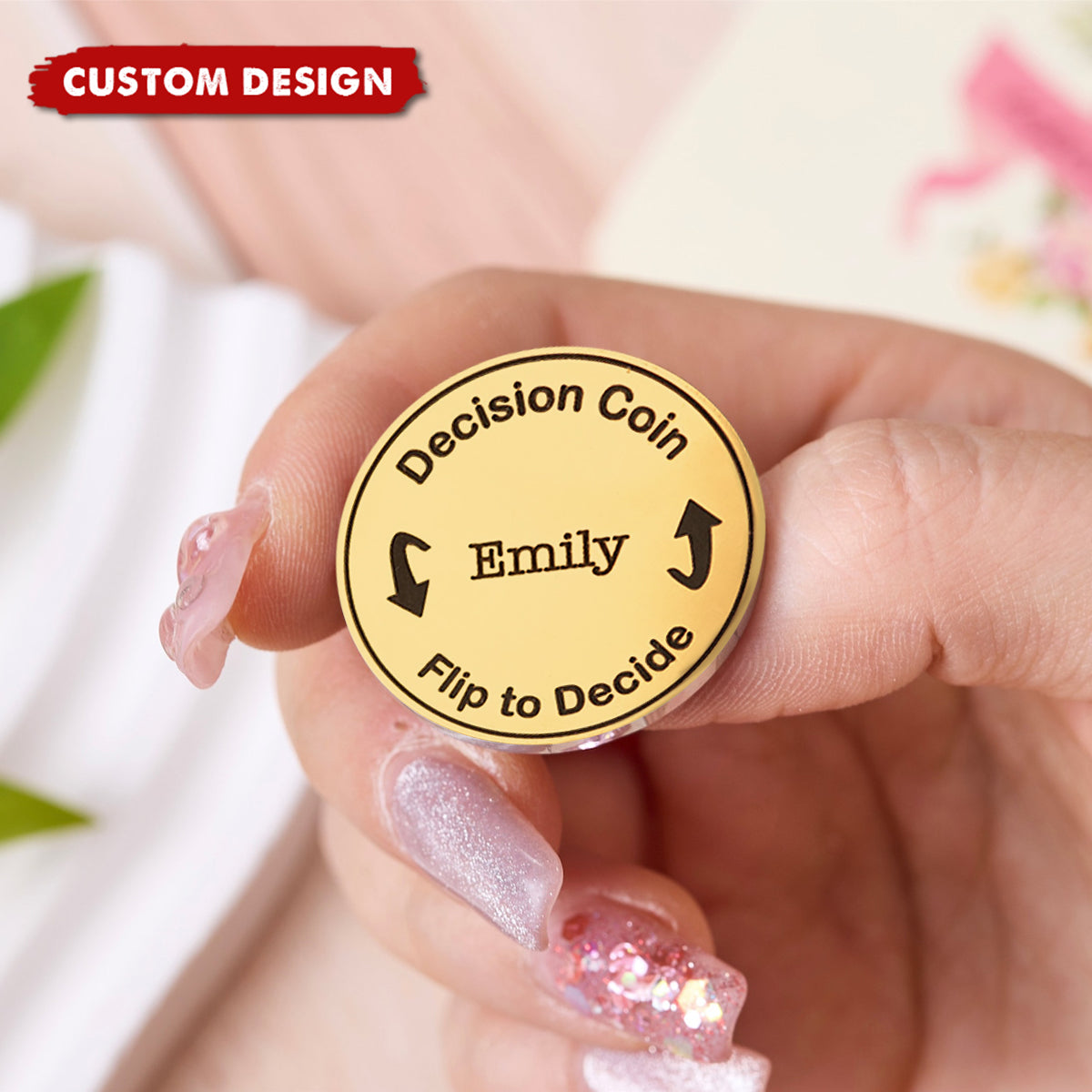 Personalized Decision Coin – Custom Name Flip Coin Gift