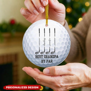 Personalized Golf Club Silhouette Christmas Acrylic Ornament - Gift for Grandpa,Dad