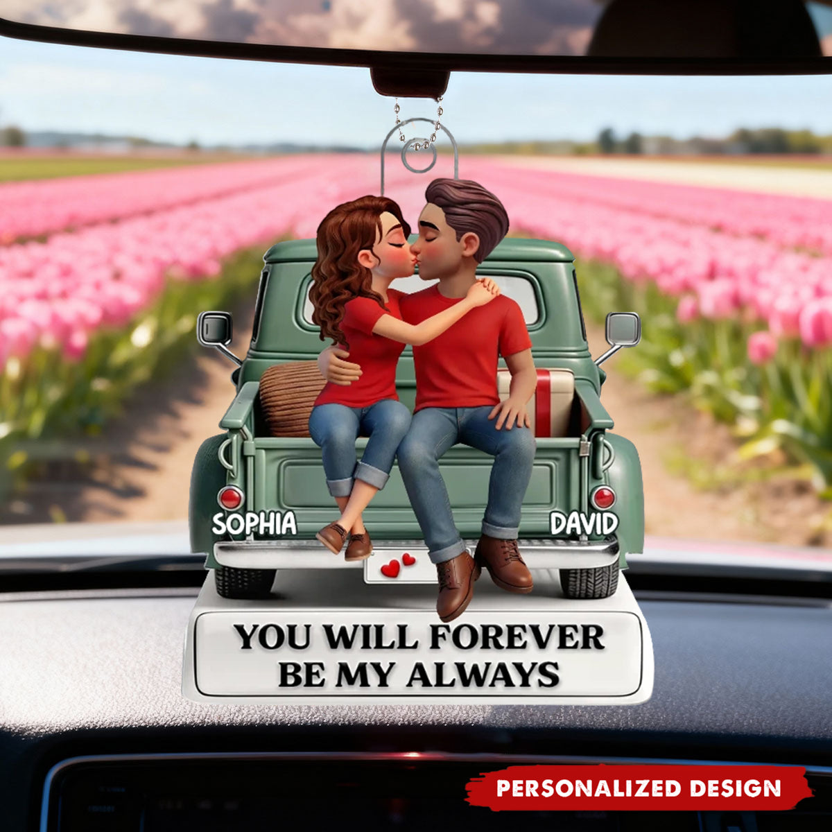 Couple Kissing On The Truck  Car Ornament - Valentine's Day Gift For Couple
