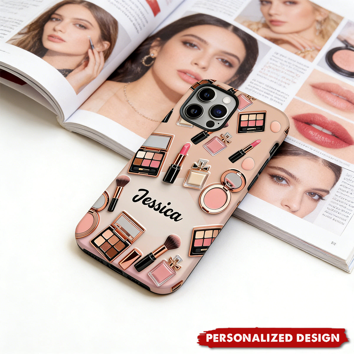 Personalized Makeup Phone Case — Custom Name Gift For Beauty Lovers