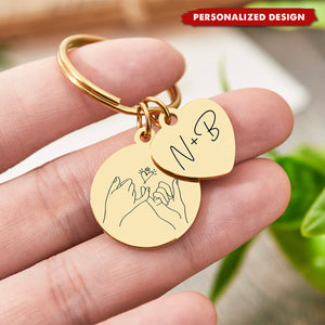 Personalized Couple Hand-Holding Keychain - Couple-Specific Valentine's Day Gift
