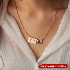 Personalized Hidden Drawer Picture Locket Necklace - Perfect Gift For Mom