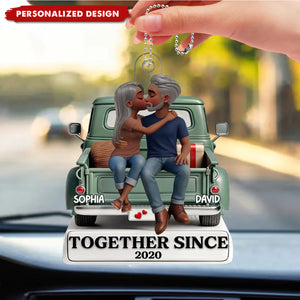 Couple Kissing On The Truck  Car Ornament - Valentine's Day Gift For Couple