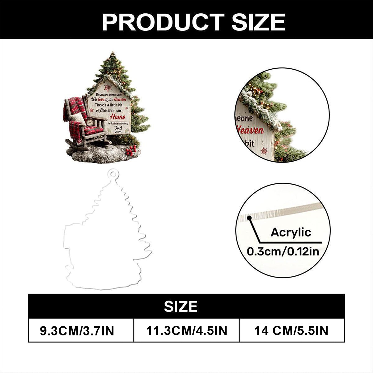 Personalized Memorial Christmas Ornament – Heaven in Our Home Keepsake