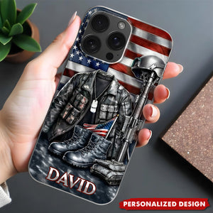 Custom Name Military Phone Case – Memorial Gift for Veterans & Families