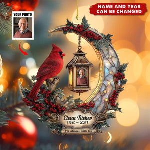 Custom Cardinal Memorial Ornament – Personalized Photo & Name Remembrance Gift