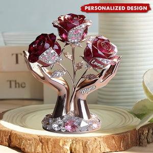 Personalized Custom Rose Tree Shaped Acrylic Plaque -Gift for Mama,Grandma