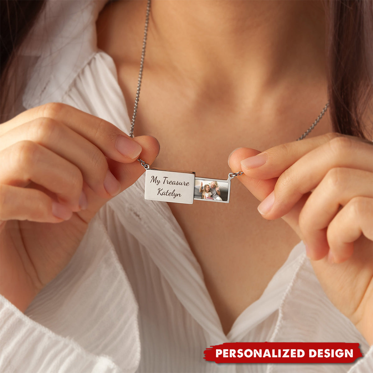 Personalized Hidden Drawer Picture Locket Necklace - Perfect Gift For Mom