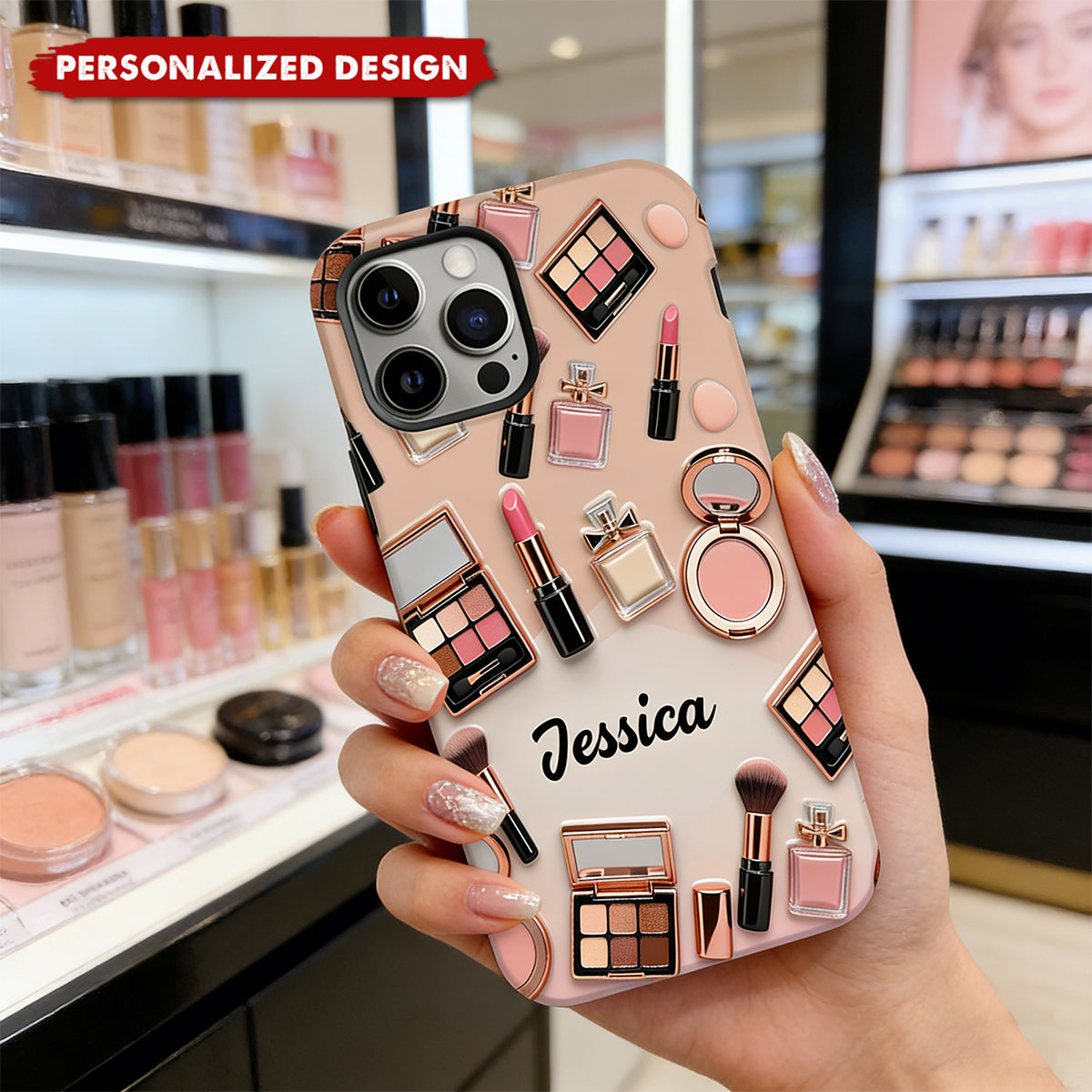 Personalized Makeup Phone Case — Custom Name Gift For Beauty Lovers