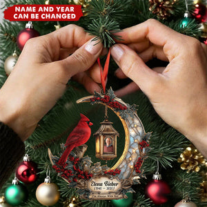 Custom Cardinal Memorial Ornament – Personalized Photo & Name Remembrance Gift