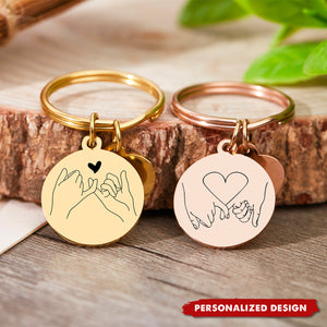 Personalized Couple Hand-Holding Keychain - Couple-Specific Valentine's Day Gift