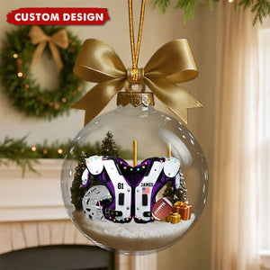 Custom Football Jersey Christmas Ornament – Personalized Name & Number