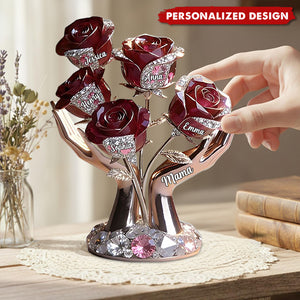 Personalized Custom Rose Tree Shaped Acrylic Plaque -Gift for Mama,Grandma