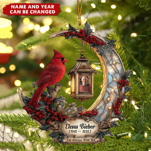 Custom Cardinal Memorial Ornament – Personalized Photo & Name Remembrance Gift