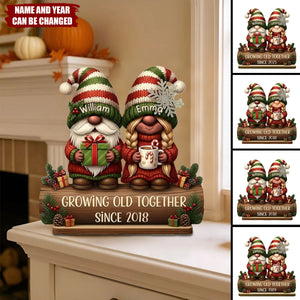 Custom Couple Growing Old Together Plaque - Custom Names & Anniversary Year