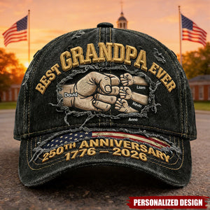 Personalized 250th Anniversary Best Dad Ever Cap - Custom Gifts For Dad