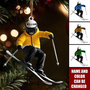 Personalized Ski Holiday Ornament – Perfect Gift for Winter Athletes