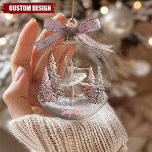 Elegant Ballerina Christmas Ornament – Personalized Gift for Dancers
