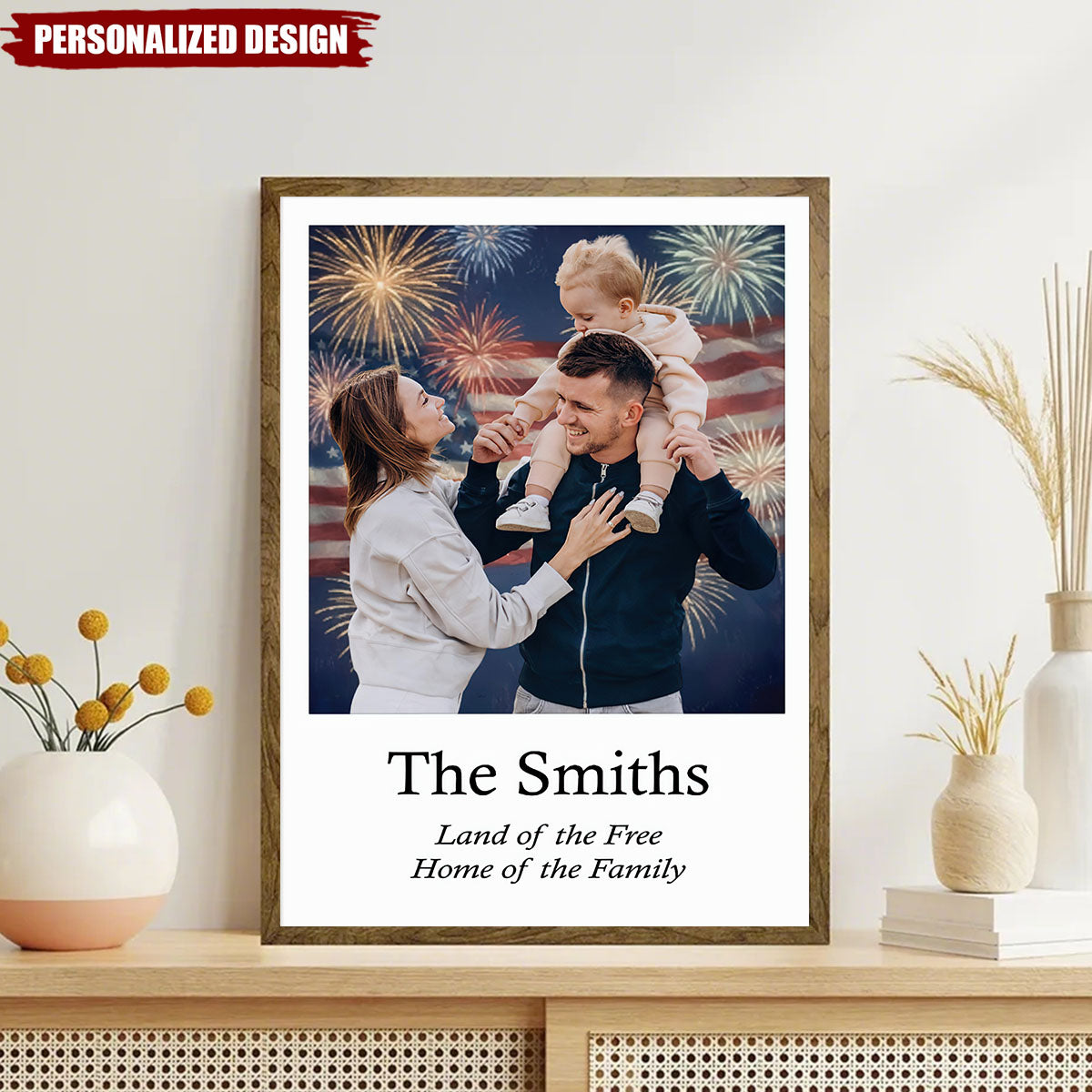 Personalized Family Patriotic Poster —  Gift for Family