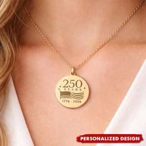 America 250 Years Stainless Steel Necklace -Custom Name