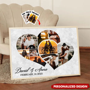 Personalized Heart Photo Poster – Anniversary Gift For Couples