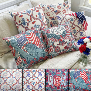 USA 250th Anniversary Floral American Flag Pillow - Perfect for Patriots