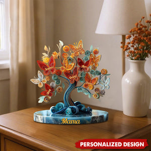 Personalized Butterfly Family Tree Plaque – Personalized Gift for Mom, Grandma & Family