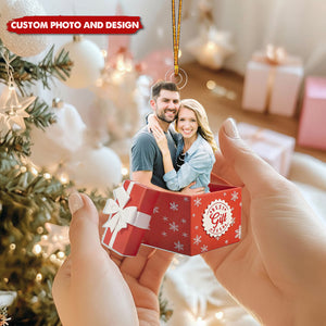 Personalized “Best Gift Ever” Photo Ornament – Custom Couple Picture Keepsake