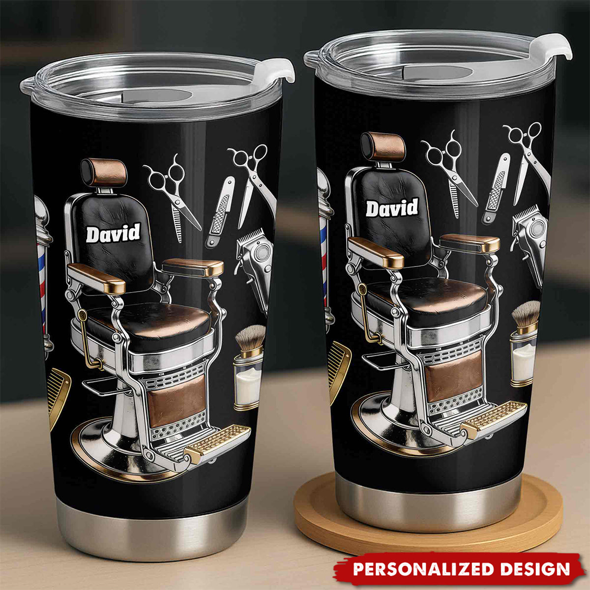 Personalized Barber Shop Tools Tumbler – Gift for Barber, Hair Stylist
