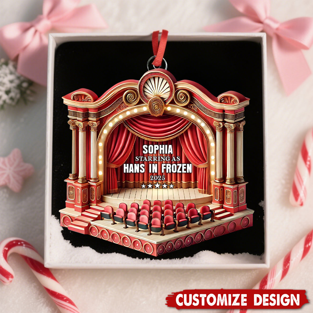 Personalized Theater Performance Ornament – Custom Name, Role & Year
