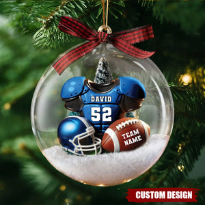 Personalized Football Jersey Christmas Ornament – Custom Name, Number & Team
