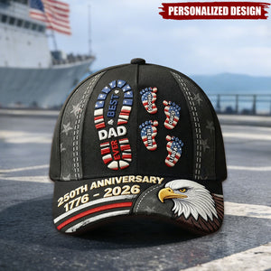 USA 250th Anniversary Best Dad Ever Classic Cap - Personalized Gifts For Dad