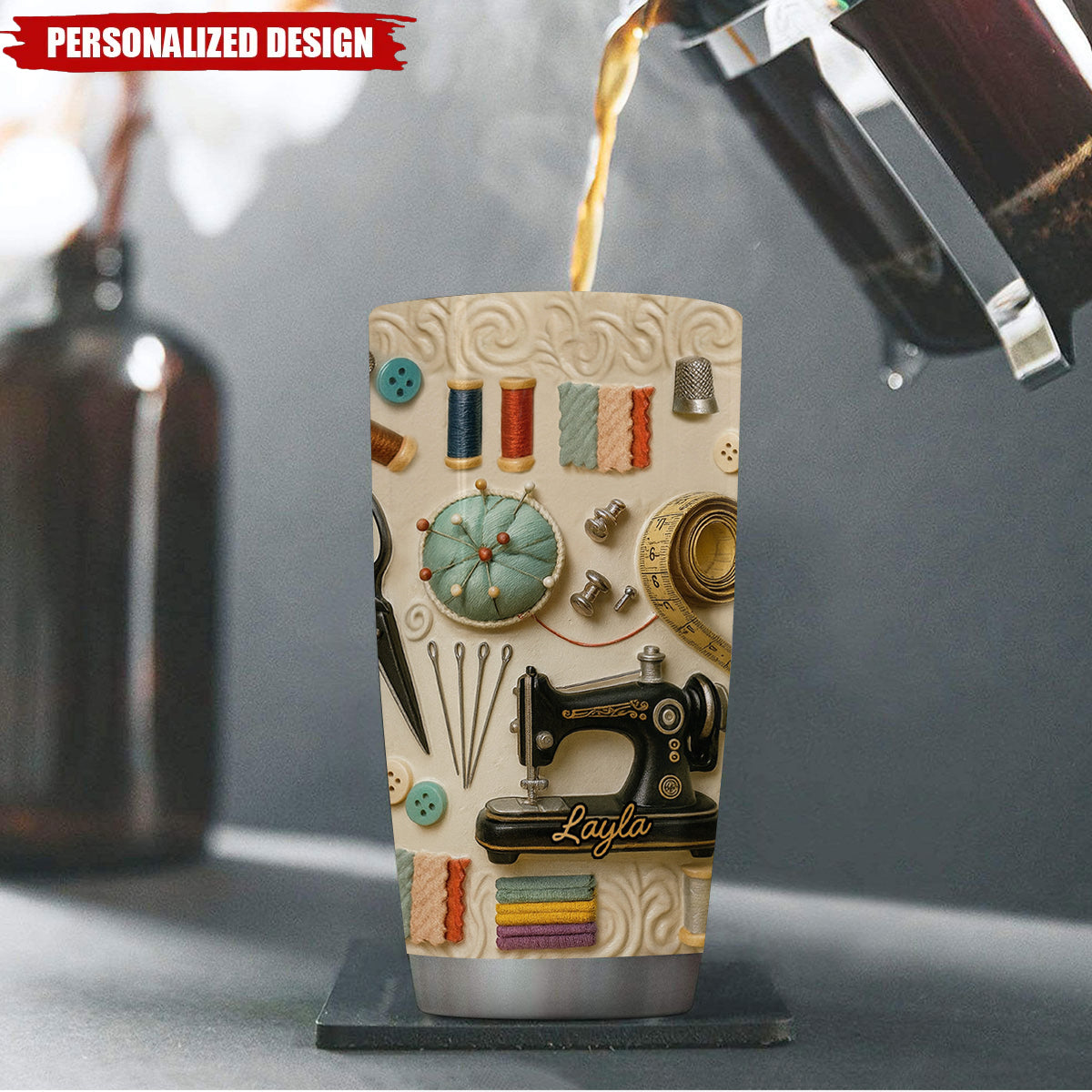 Personalized Sewing Tumbler — Personalized Gift For Craft Lover