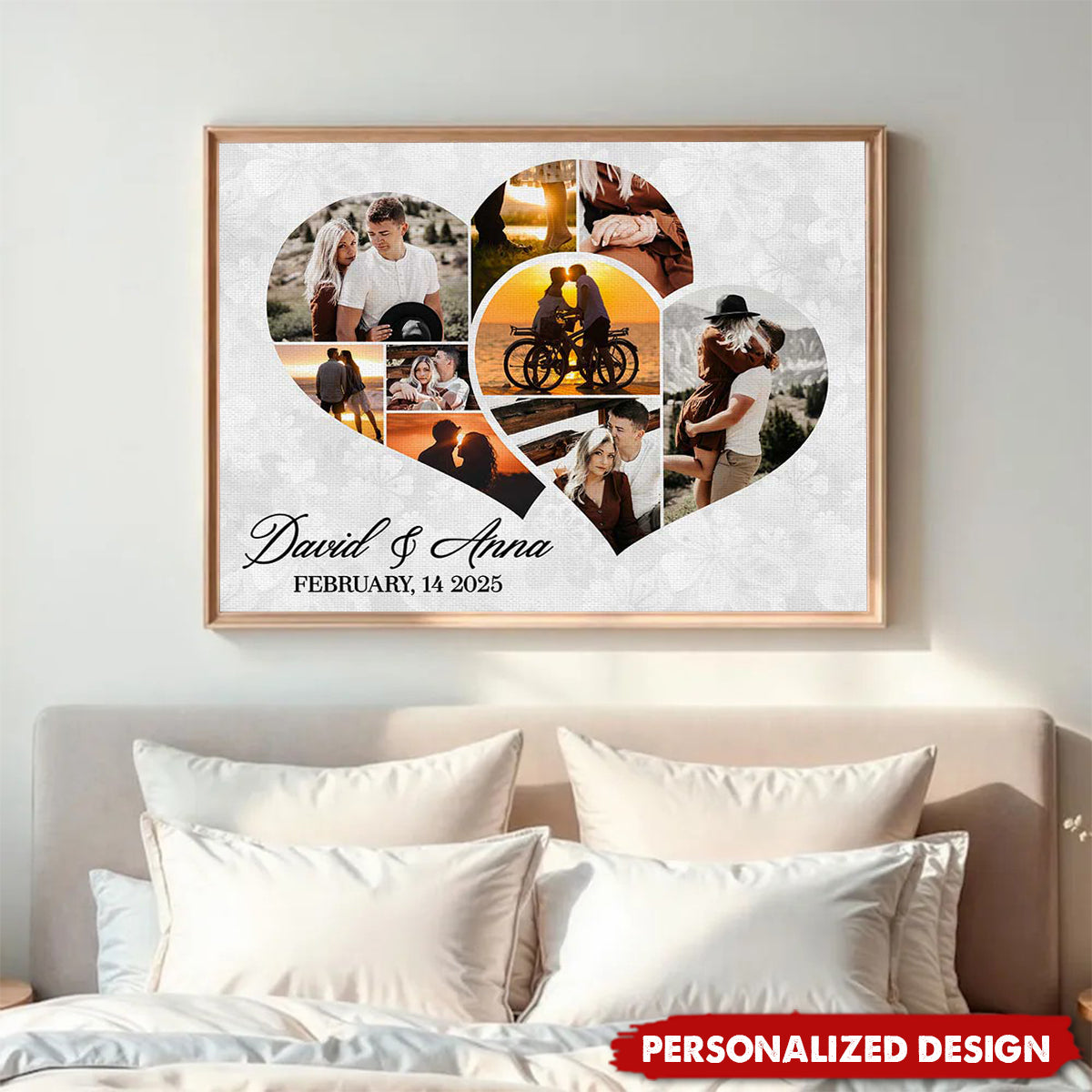 Personalized Heart Photo Poster – Anniversary Gift For Couples