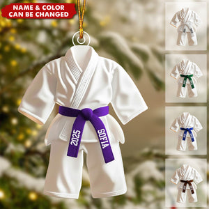 Custom Karate,Taekwondo Uniform Ornament – Personalized Belt Color & Name Keepsake