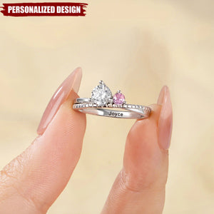 Personalized Birthstone & Name Ring — Perfect Anniversary or Valentine’s Gift