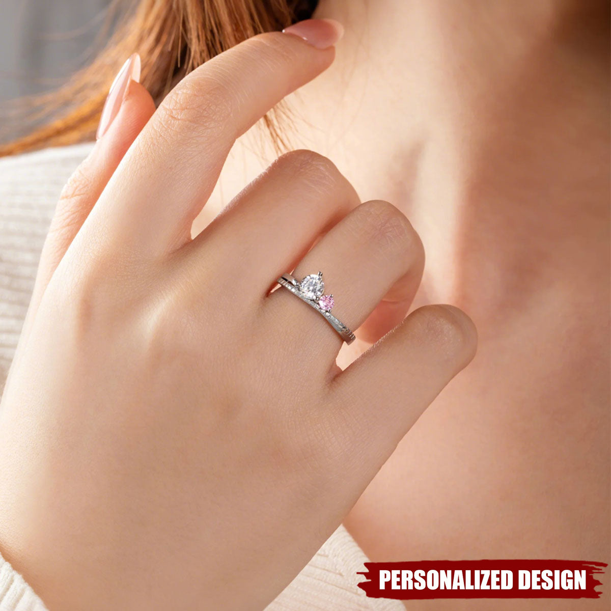 Personalized Birthstone & Name Ring — Perfect Anniversary or Valentine’s Gift