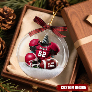 Personalized Football Jersey Christmas Ornament – Custom Name, Number & Team
