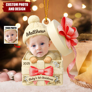 Personalized Baby's 1st Christmas Gift Box Ornament