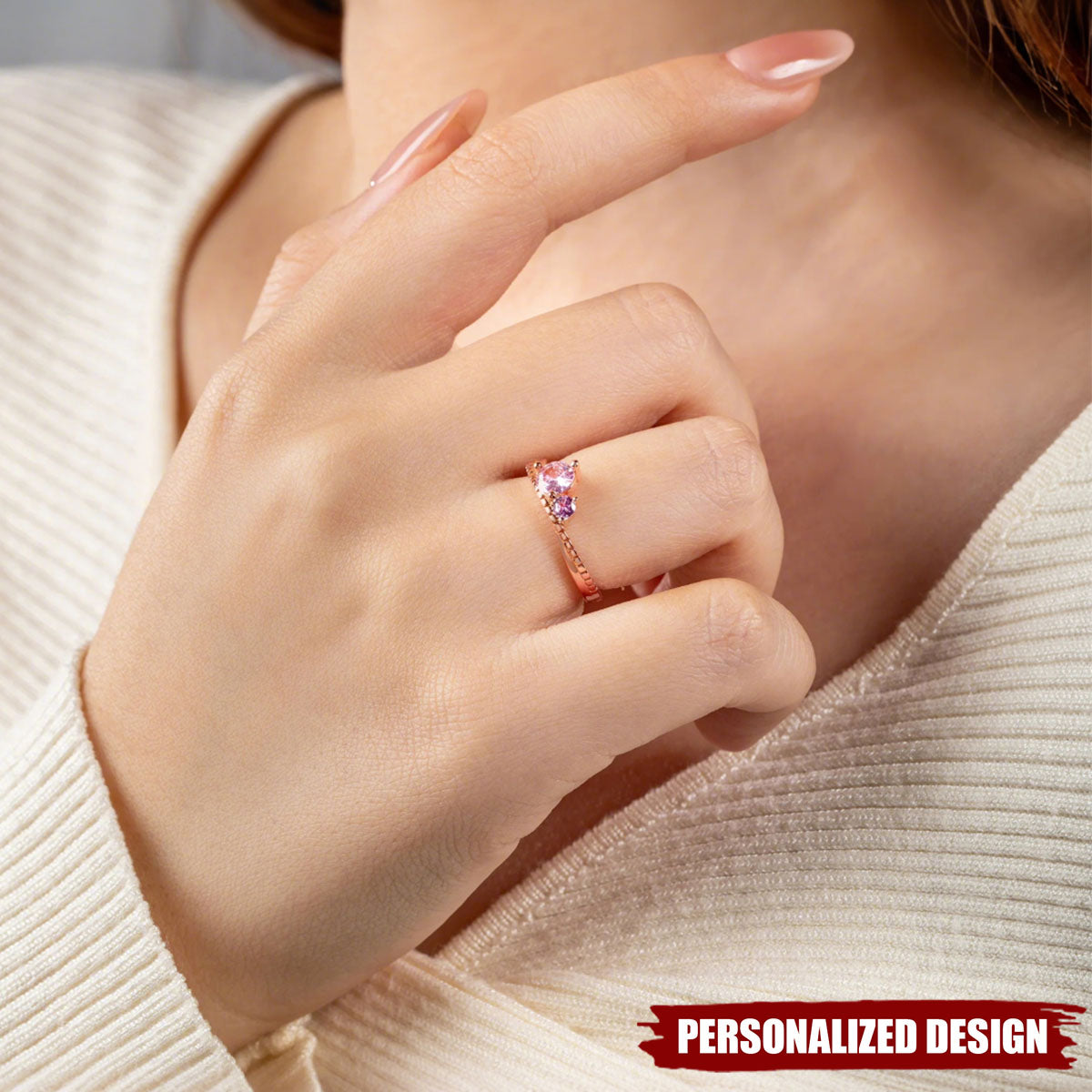 Personalized Birthstone & Name Ring — Perfect Anniversary or Valentine’s Gift