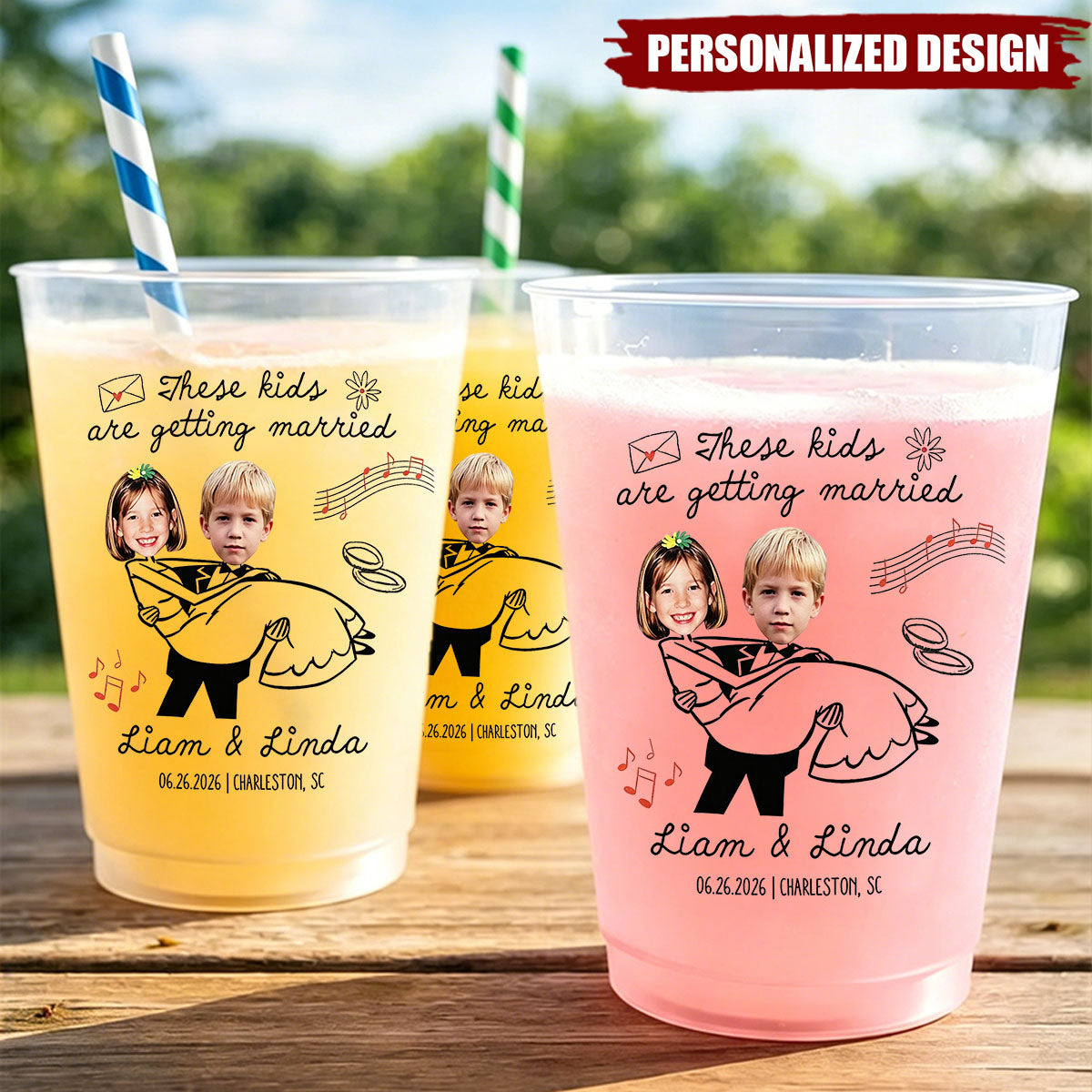 Personalized “These Kids Are Getting Married” Custom Photo Wedding Cups