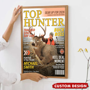 Custom “Top Hunter” Magazine Cover Poster – Personalized Hunting Gift