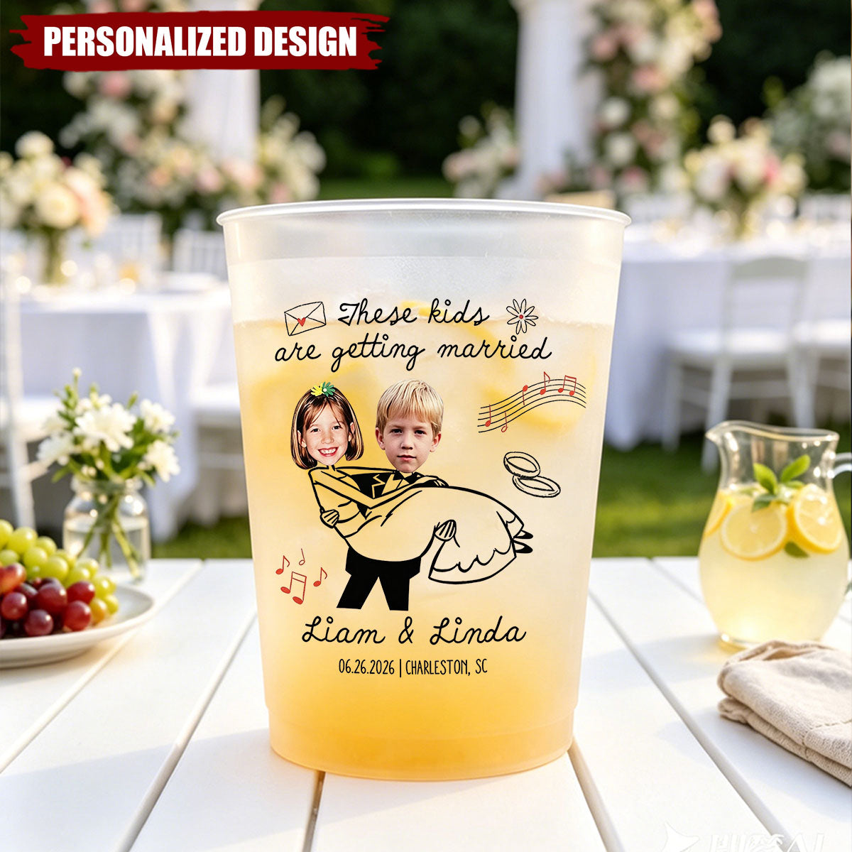 Personalized “These Kids Are Getting Married” Custom Photo Wedding Cups