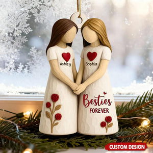 Personalized Besties Forever Ornament – Custom Names Friendship Gift